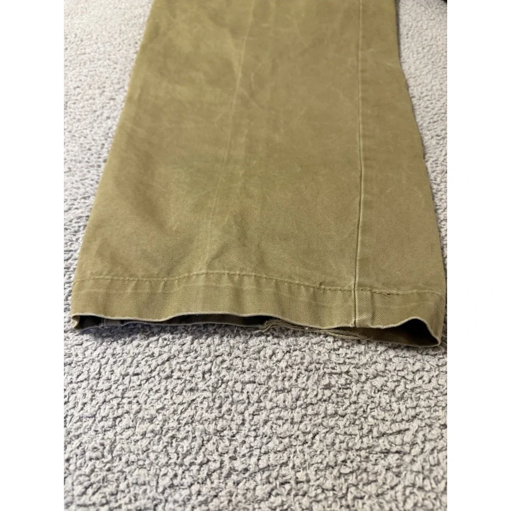 Vintage Orvis Men's Tan Pleated Khaki Heavy Cotton Pants Slacks Size 42
